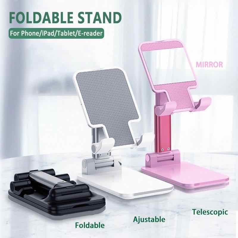 Universal Phone Stand Foldable Desk Phone Holder Portable Telescopic Adjustable Angle Mobile/Pad Stand for Smart Phone