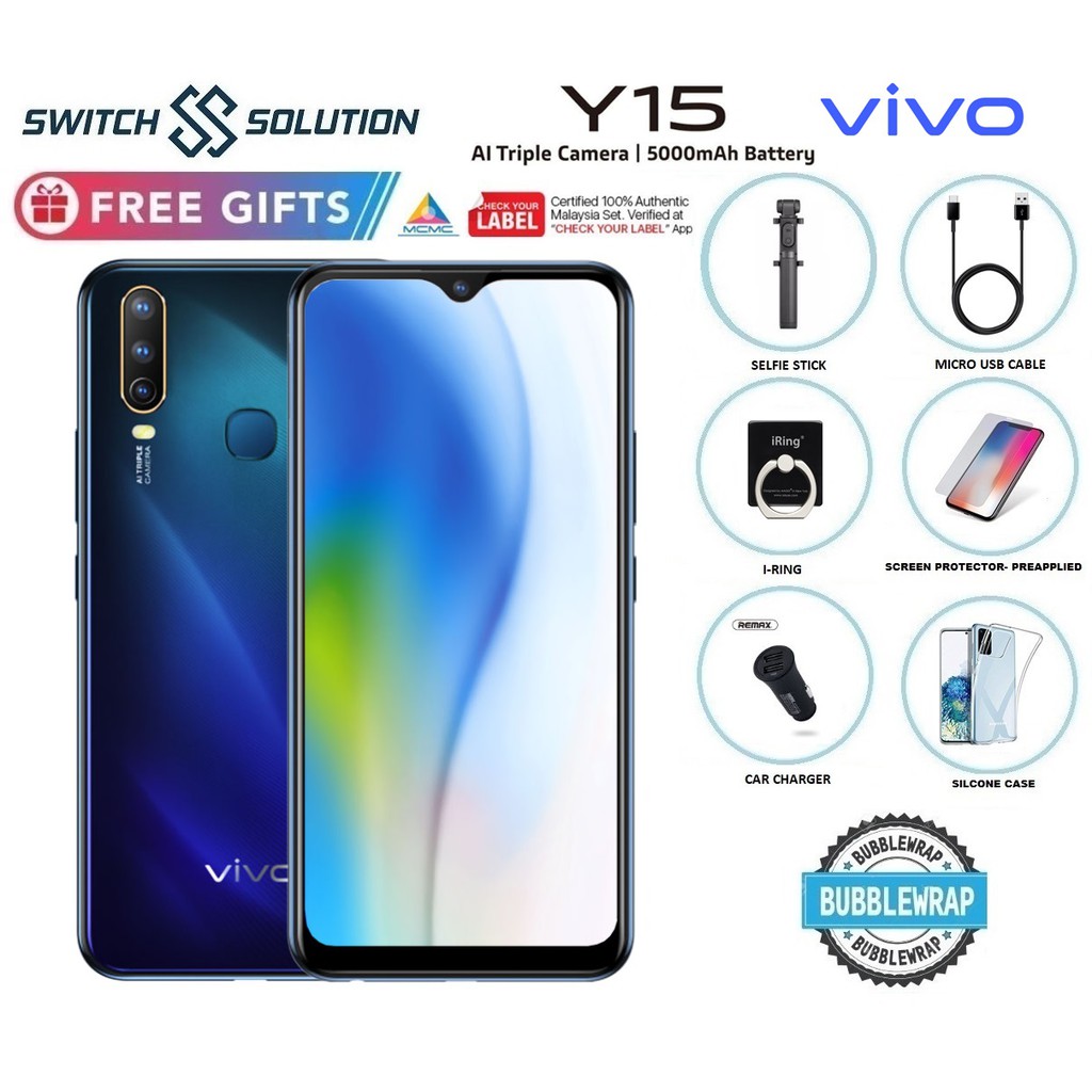 Vivo Y15 2020 Smartphone 4 64gb Original Malaysia Set With Gifts From Switch Solution Shopee Malaysia