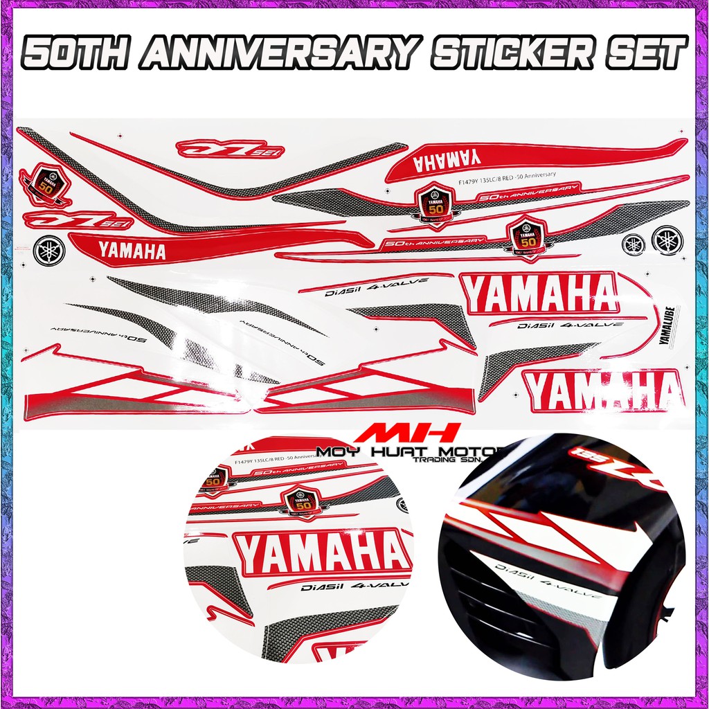 YAMAHA LC135 STICKER SET / EXCITER 135LC 50th ANNIVERSARY / MORITAKA ...