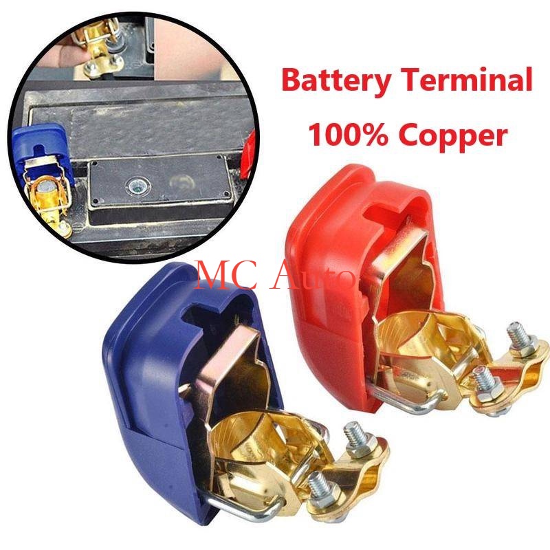 ✨1Pair✨ Car Battery Terminal Copper Quick Release Battery Clamp Terminal Kepala Bateri Kereta Tembaga Car Battery Head