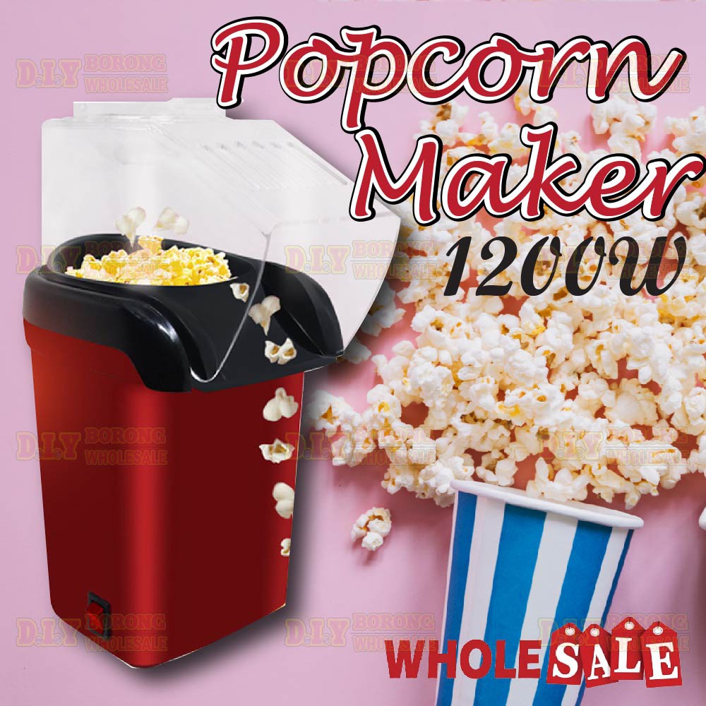 1200W Mini Electric Popcorn Maker Popcorn Popper Hot Air Oil Free