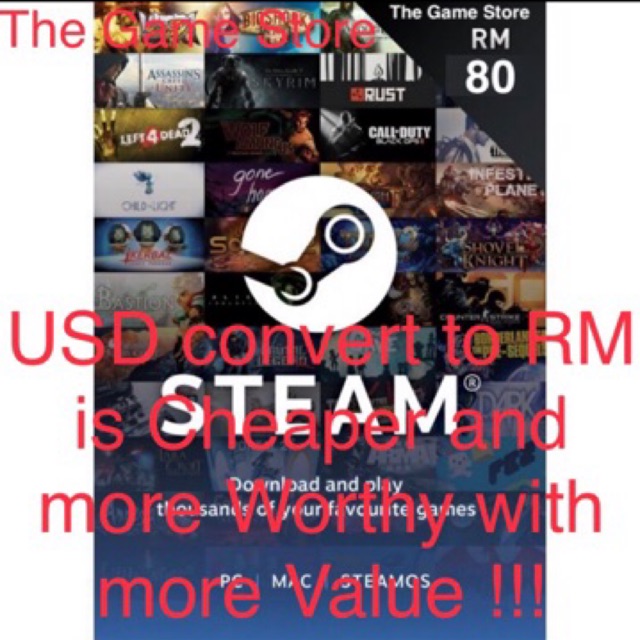 Steam Wallet Gift Card Malaysia RM85 Instant Express Delivery (20USD