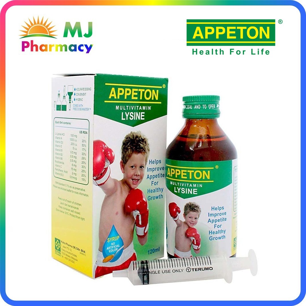 APPETON MULTIVITAMIN LYSINE WITH PREBIOTICS 60S/MV LYSINE SYRUP 120ML