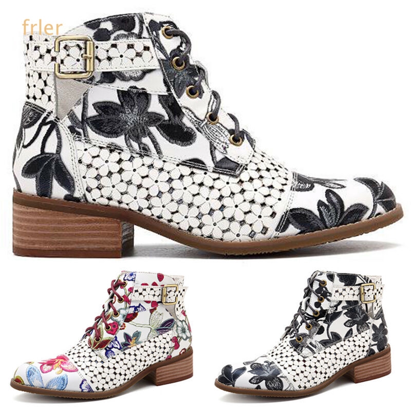 ladies floral ankle boots