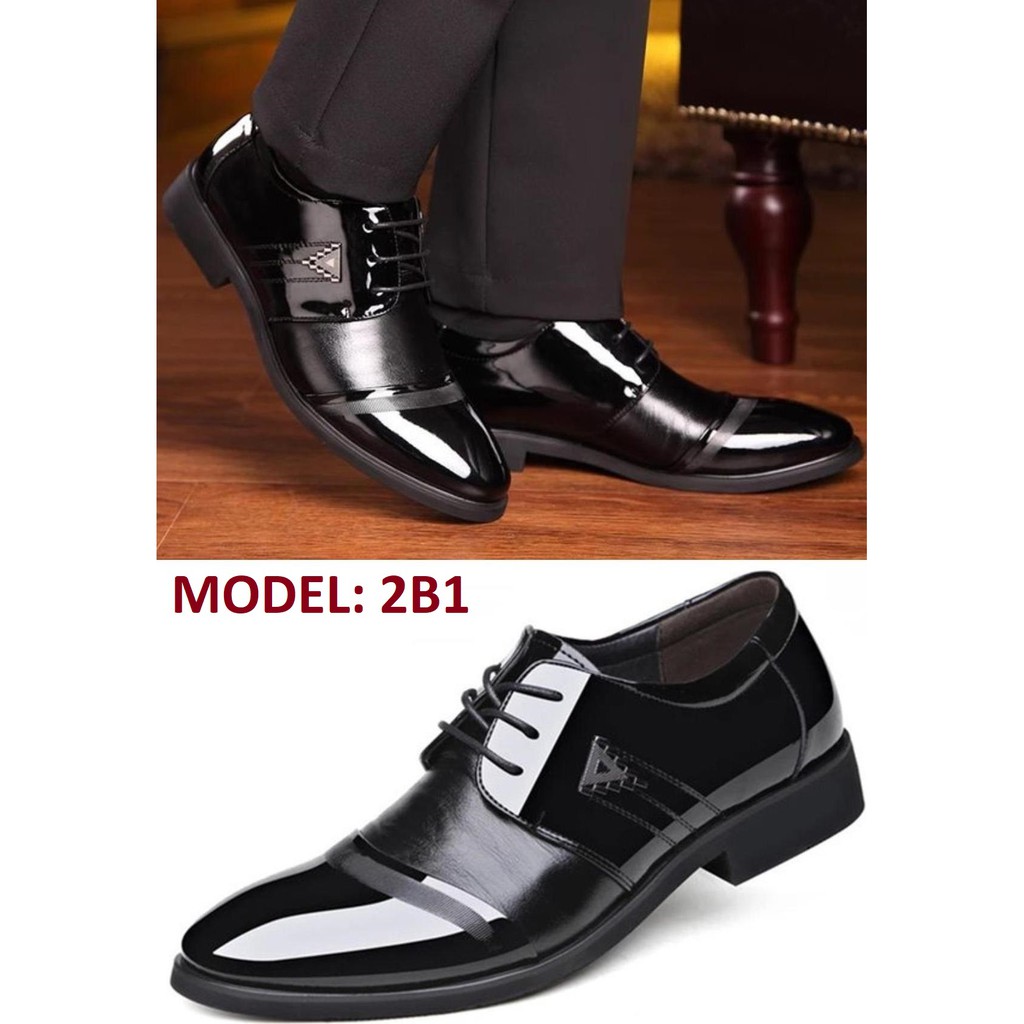 KASUT KILAT business formal Men Shoes Kasut Lelaki Casual Fashion Oxfords Leather Lace Up Formal Dress Shoes