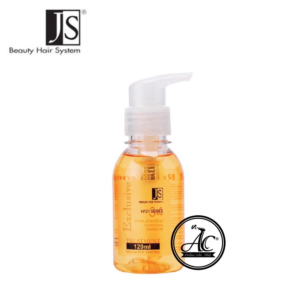 JS Exclusive Crystal Repair Serum (J34) 120ml Hair Serum Hair Oil Repair Smooth Soft Shine Minyak Rambut 护发精油头发油水晶油护理素