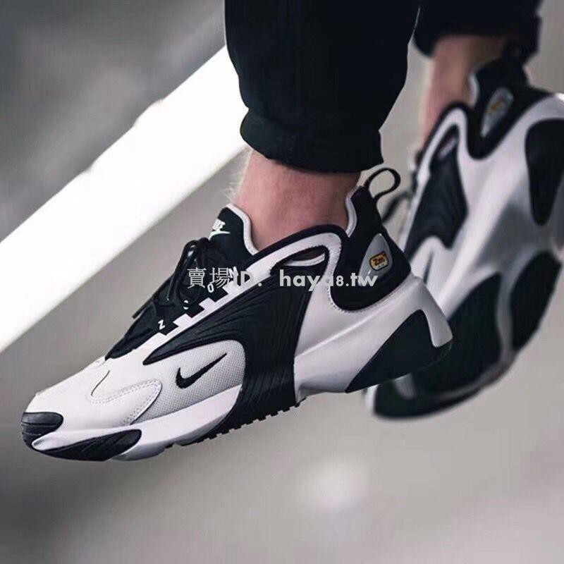 nike zoom 2k sneakers in black and white