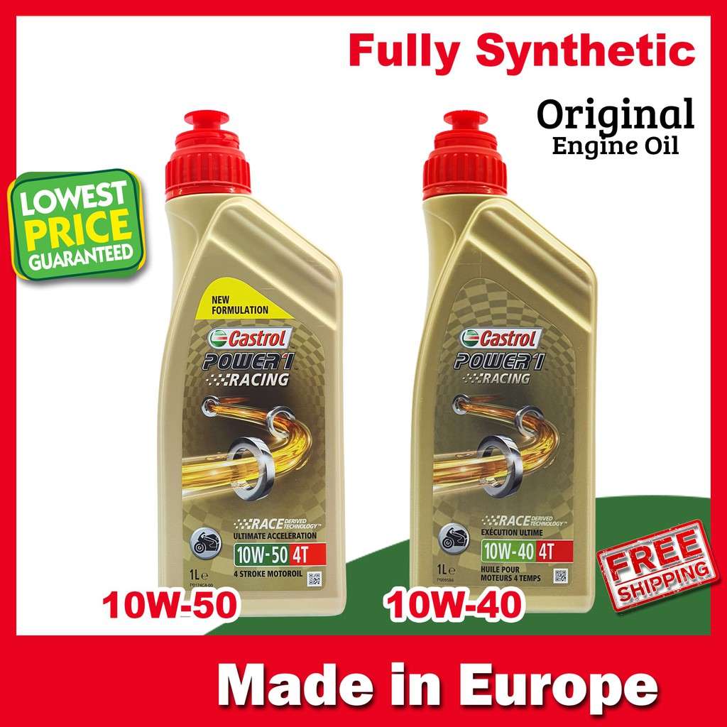 Castrol Power1 Racing 10w40 10w50 Fully Synthetic Motor Oil 1l 10w 40 10w 50 Power 1 Shopee Malaysia