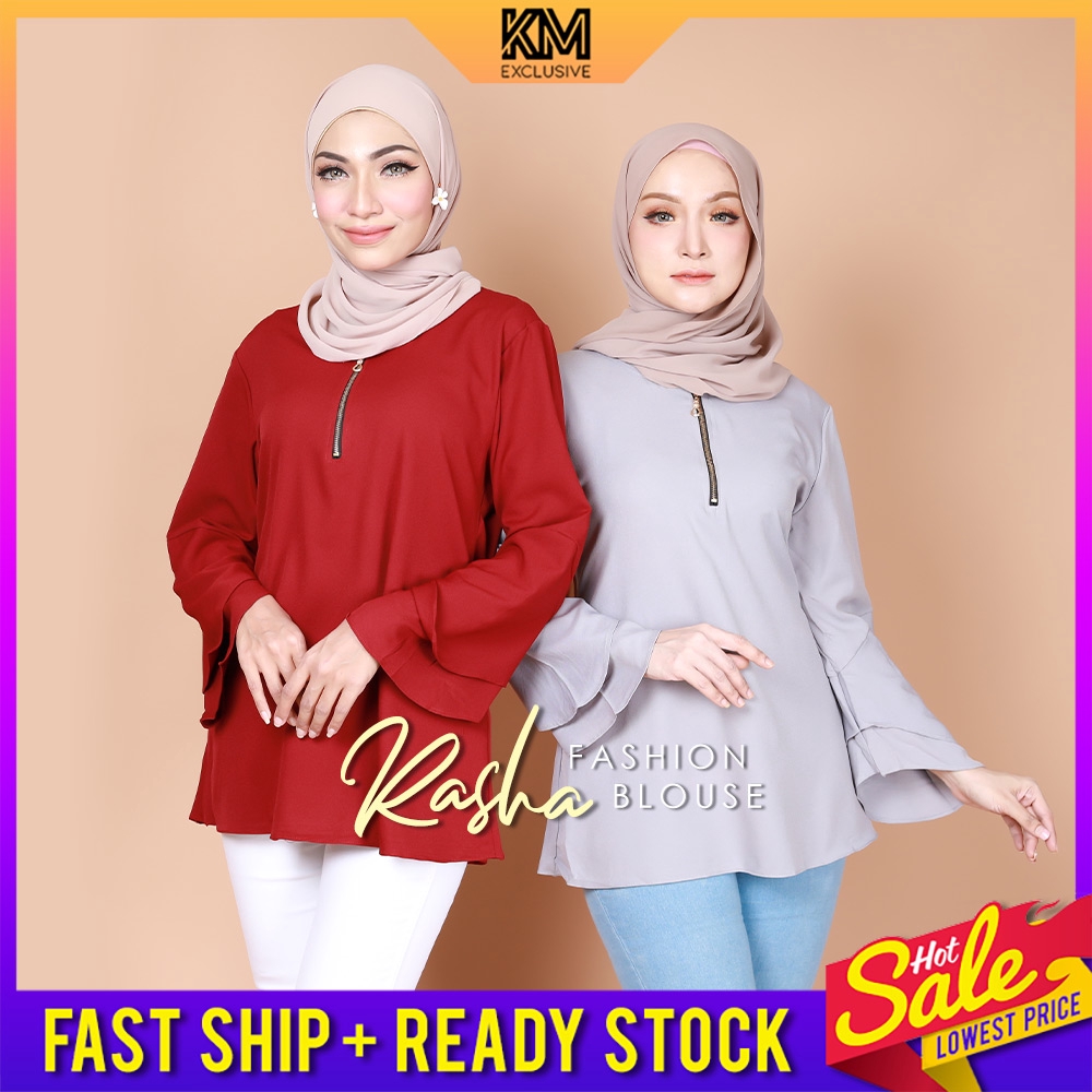 KM Muslimah Women Rasha Flare Sleeves Exclusive  Zipper 