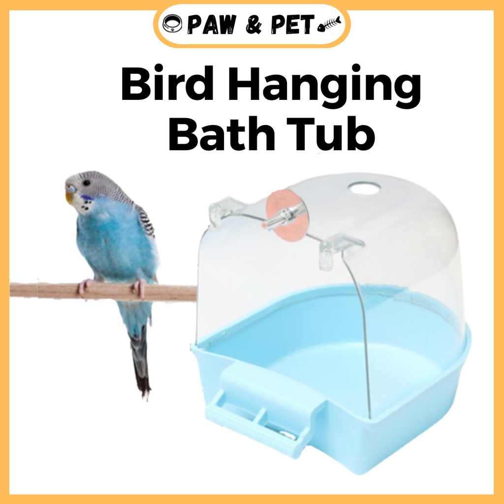 Bird Bathtub Lovebird Parakeet Bird Cage Transparent Hanging Bath Tub