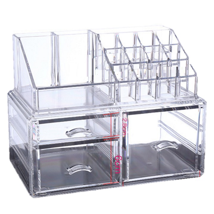 3 Big Drawers Clear Acrylic Cosmetic Storage Drawers Makeup