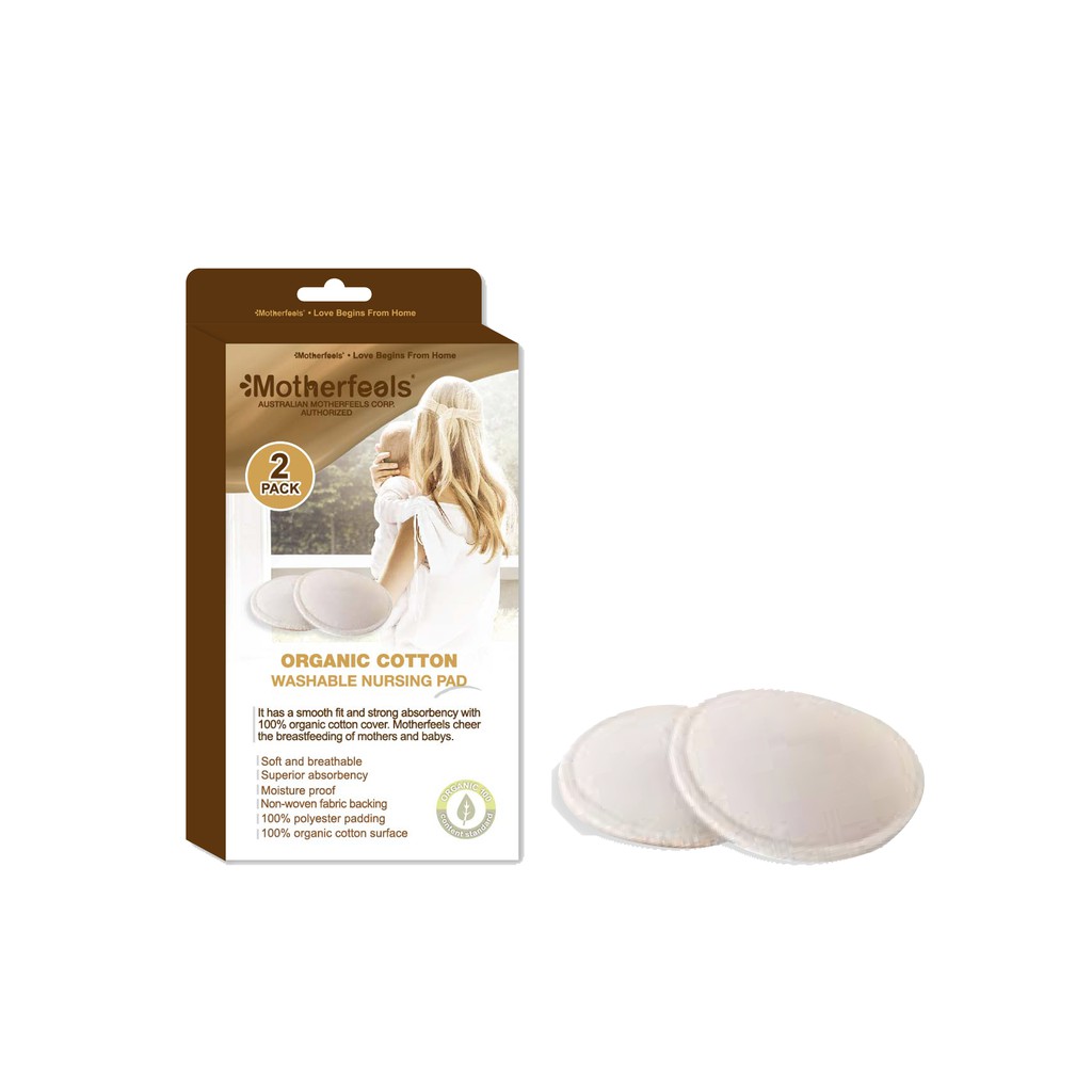 Motherfeels Washable Organic Cloth Breast Pad (2 Packs x 2)