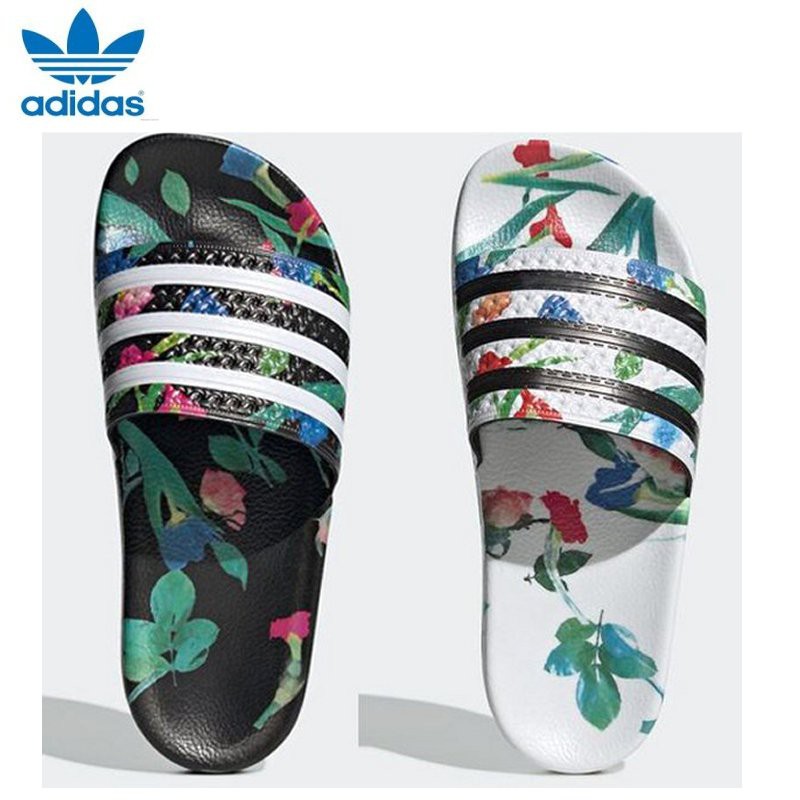 adidas slides with flowers