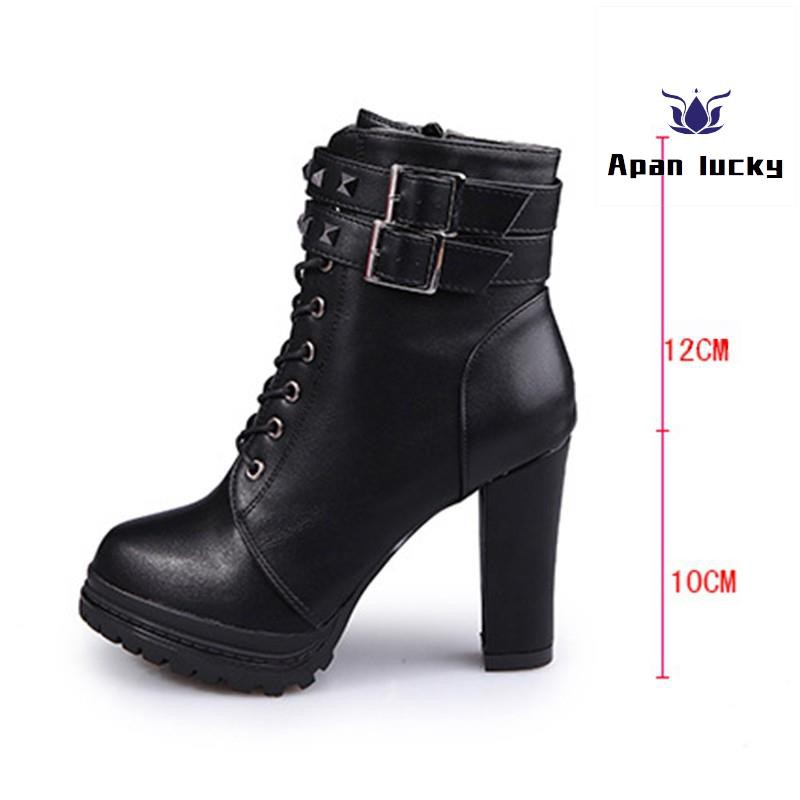 combat block heel boots