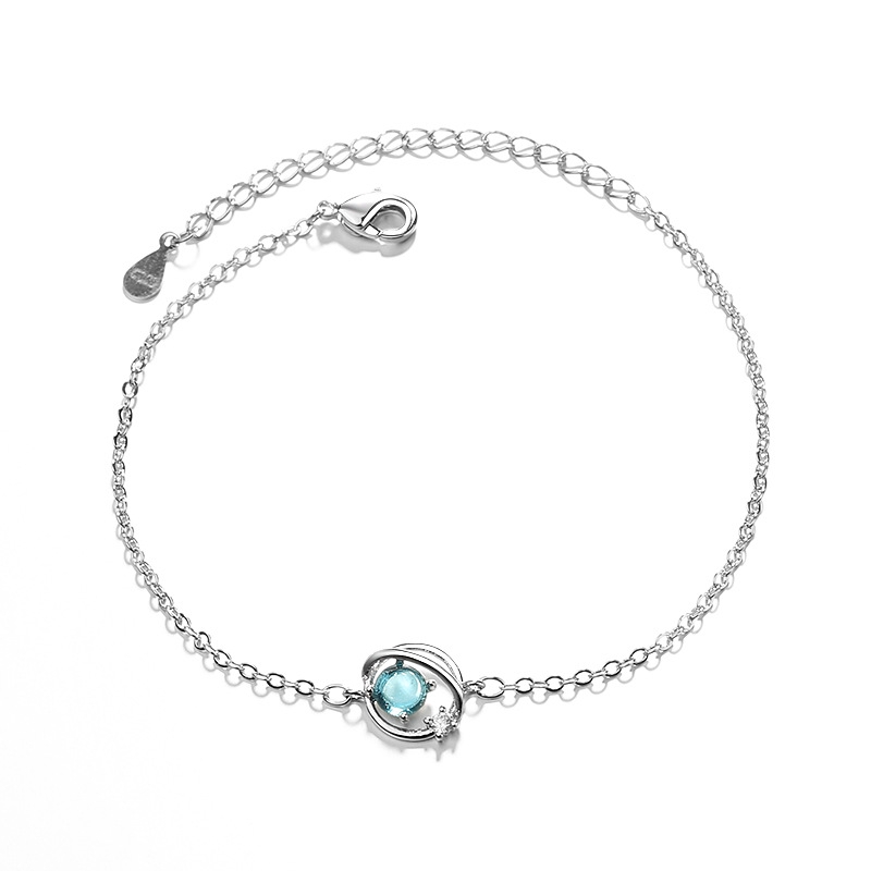 Bracciale pianeta cristallo blu stellato accessorio aurora_voghion.com