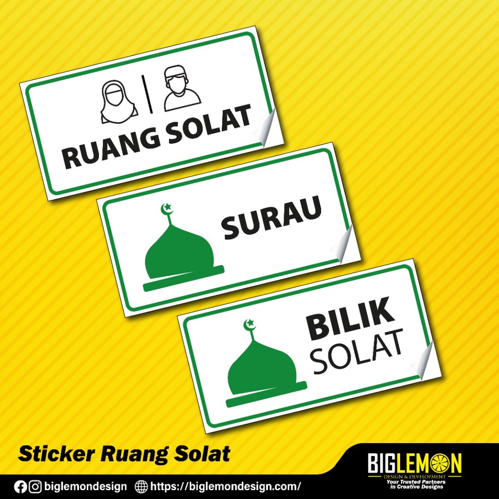 Sticker Surauruang Solatbilik Solatbilik Sembahyangsticker Sign