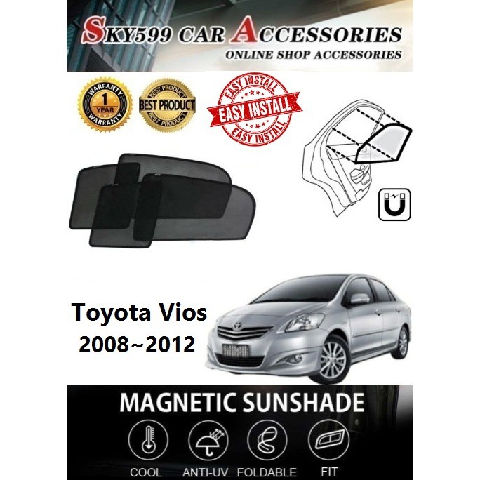 Toyota Vios 2007-2012 Epic Magnetic Sunshade(4pcs 