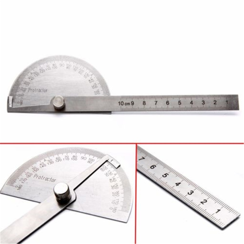 Stainless Steel 180 degree Protractor Angle Finder Arm Measuring Ruler Tools New