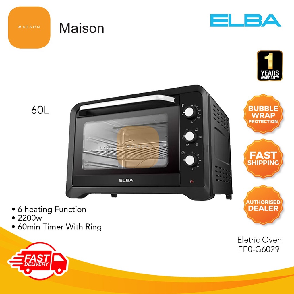 [12.12 Sales] ELBA Electric Oven 60L EEOG6029(BK) (1 Year Warranty