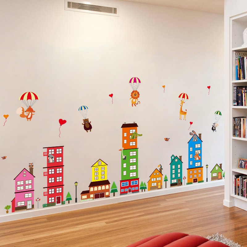 8101 Children S Room Wall Stickers Cartoon Castle Kindergarten