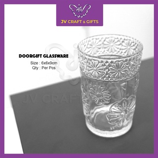 NEW DESIGN GLASS DOORGIFT | DIAMOND GLASS WITH BOX | GELAS KACA GOODIES | JV 8191