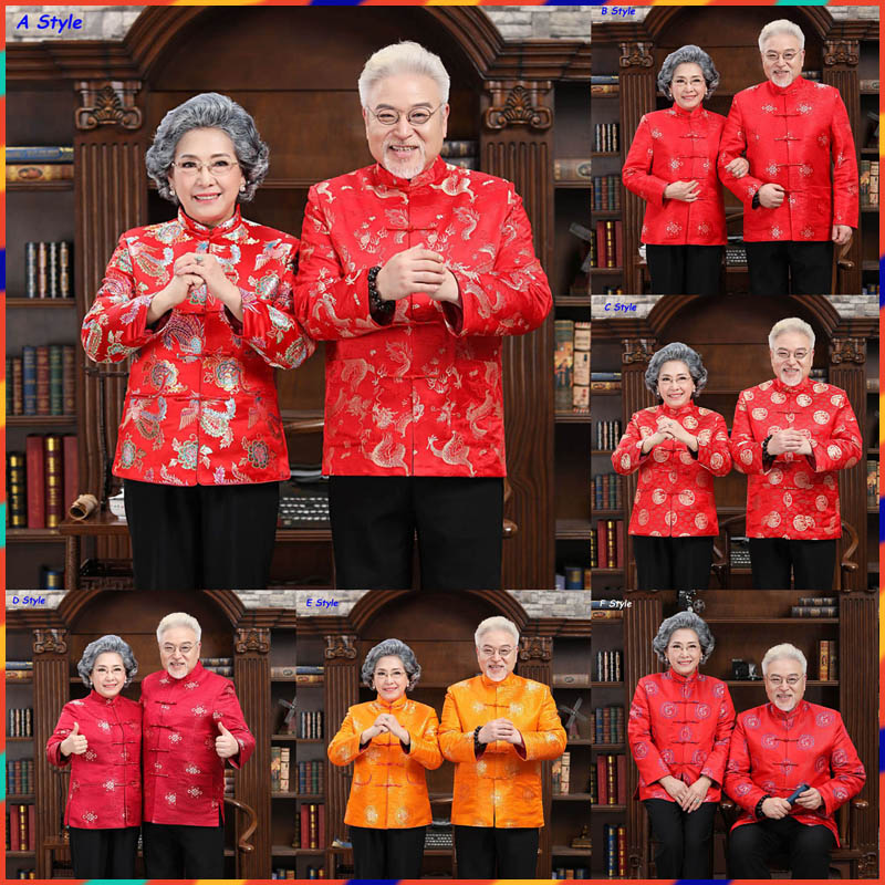 Tang Suit Chinese Traditional Wear Costume Hanfu CNY Shirt Chinese Cheongsam Dress Men Clothes New Year 新年衣服 Couple Plus Size Oversized China Dresses Garment Clothing Blouse 唐装裝汉服漢服中国风 Han Set Wedding Dress Birthday Grandpa Old Man Top B53T