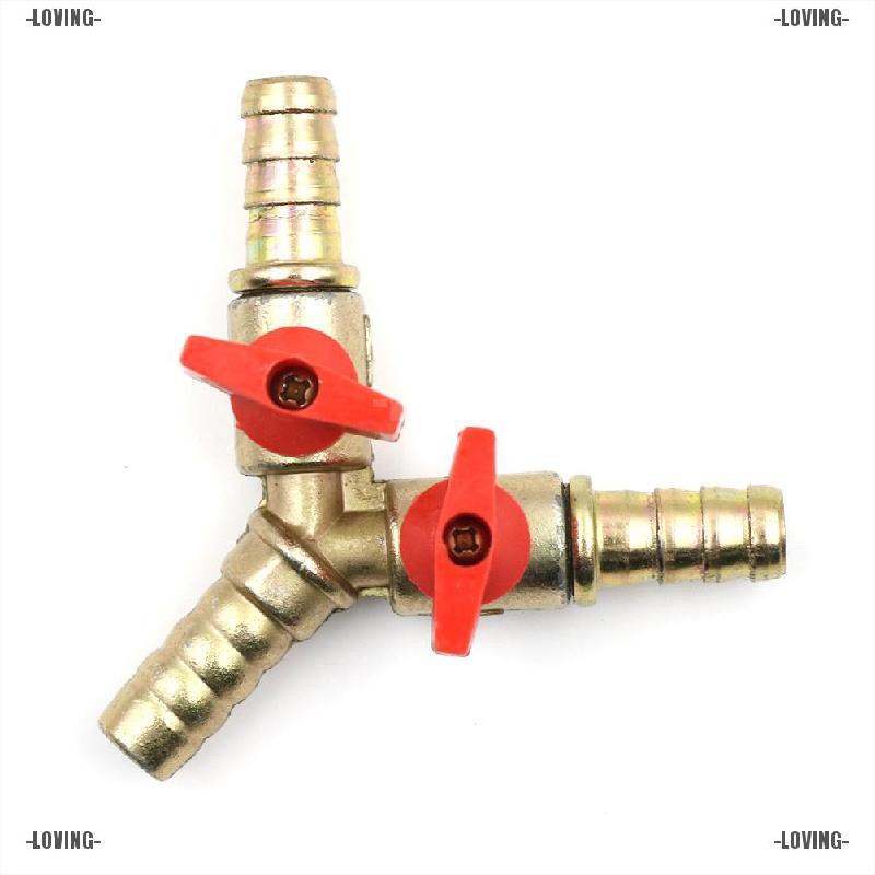 Essential Premium LOVING HOT 3 Way Tee Brass Y Shut off Ball Valve 3/8" 10mm Barb Fuel Gas Oil / Clamp - Image 3