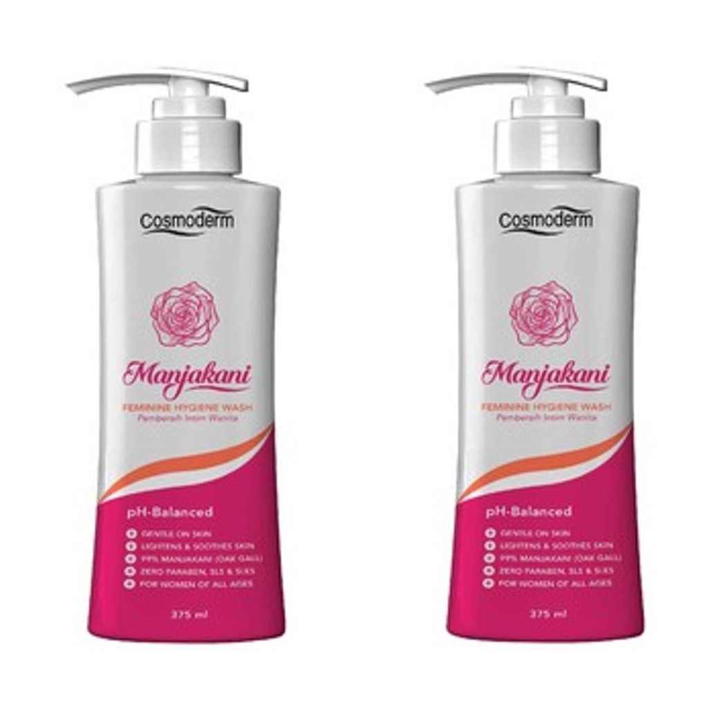 Cosmoderm Manjakani Feminine Hygiene Wash 375ml x2 (Twinpack) Shopee