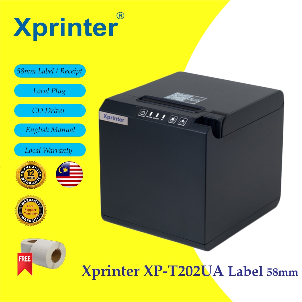 XPrinter XPT202UA Thermal Barcode / Receipt Printer Label Sticker 58mm