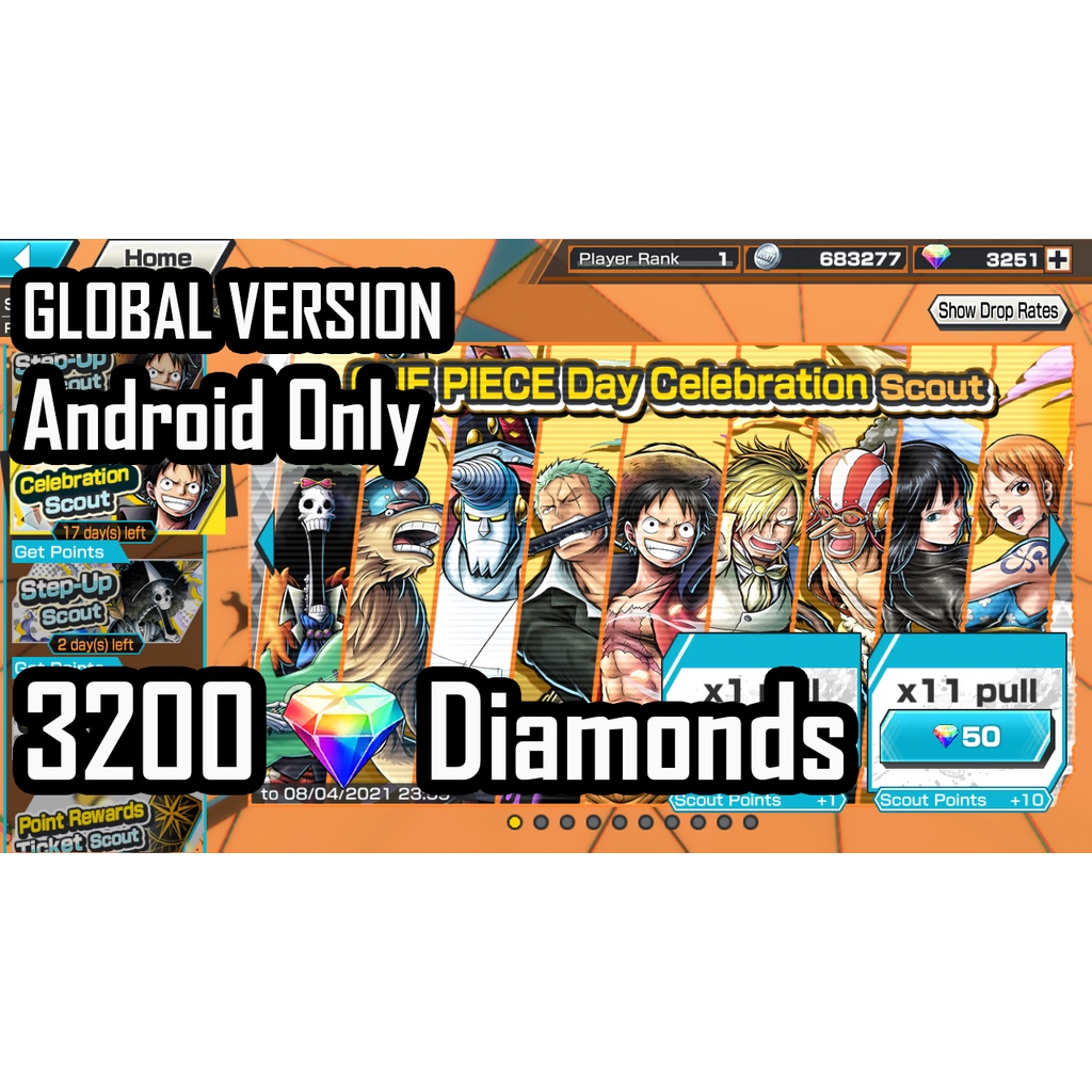 Buy One Piece Bounty Rush Starter Account 30 Diamonds Global Server Android Seetracker Malaysia