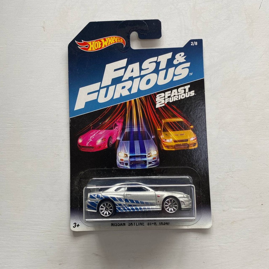 Hot Wheels Nissan skyline gtr (R34) 2FAST 2FURIOUS | Shopee Malaysia