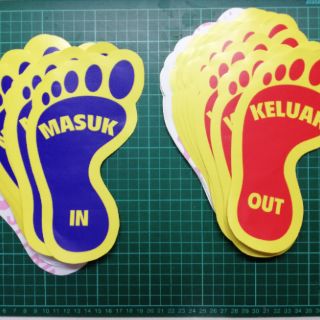 SEPASANG STICKER  TAPAK KAKI  LALUAN KELUAR DAN MASUK 