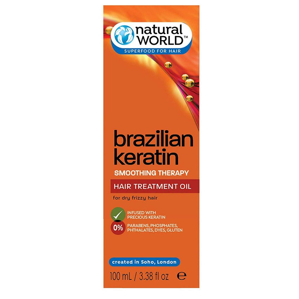 natural world brazilian keratin hair treatment oil 100ml