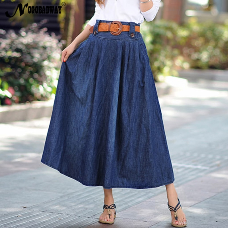 denim long skirts for womens