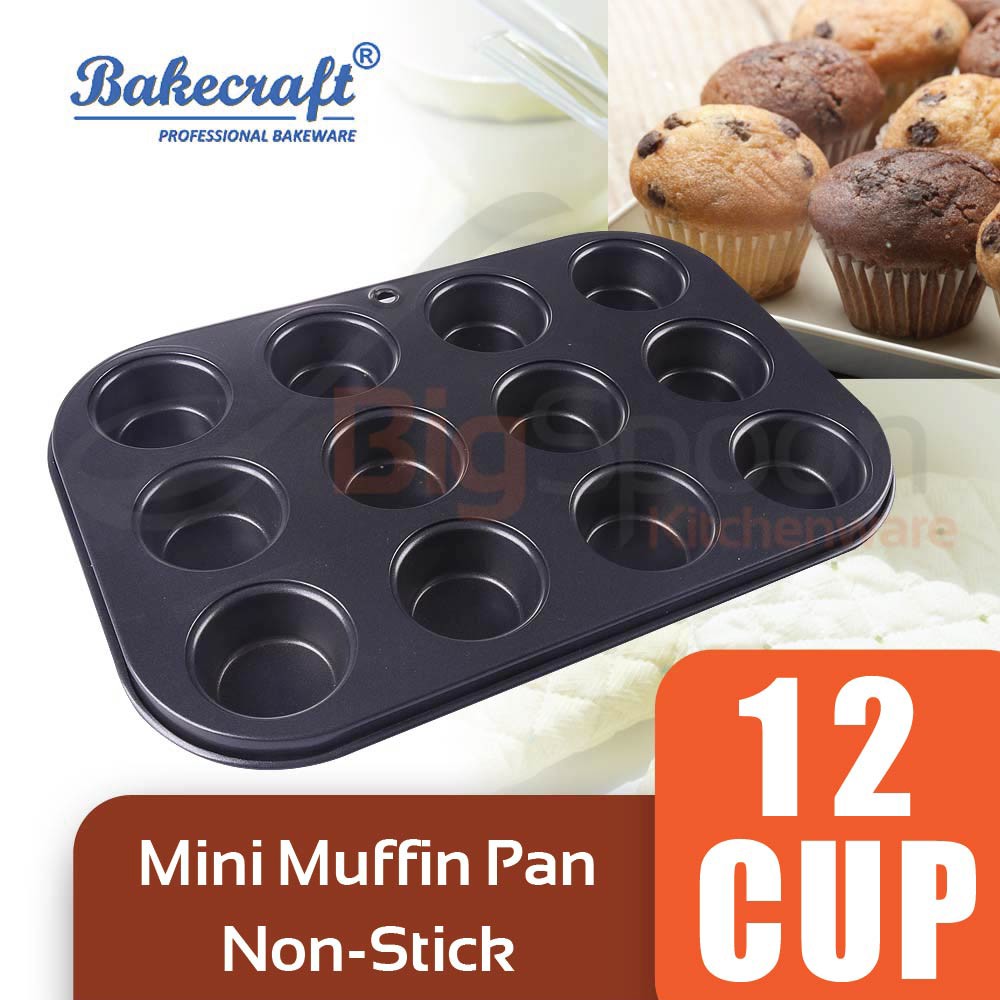 BAKECRAFT NonStick Mini Muffin Pan 12 Holes Cup Muffin Baking tray for