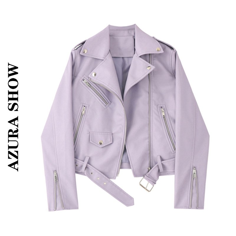 lavender moto jacket