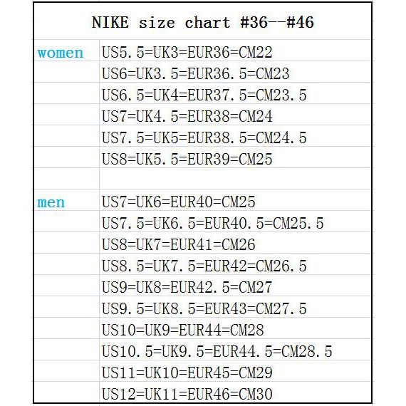 uk8 5 to us nike