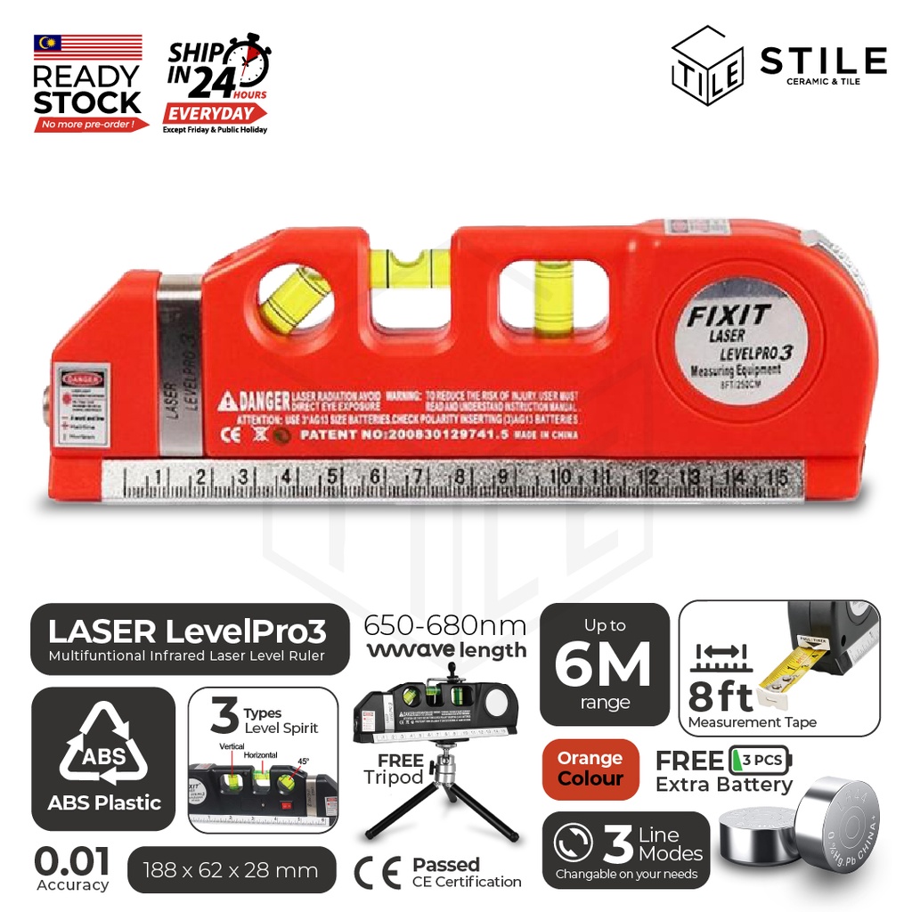 Multipurpose Laser Level Horizon Vertical Measure FT In High Precision Measuring Level