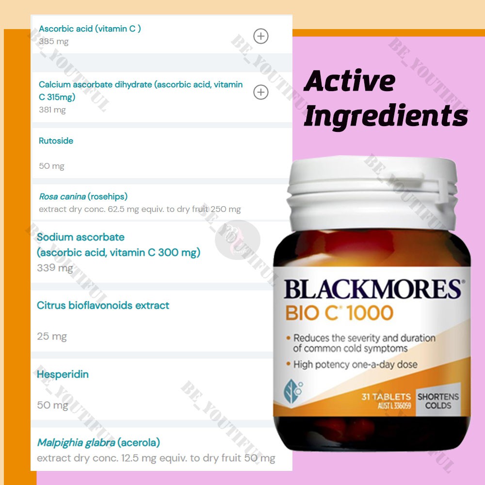 Blackmores Bio C 1000mg 31 Tablets Vitamin C Supplement Vitamin C 1000mg Health Supplement Shopee Malaysia