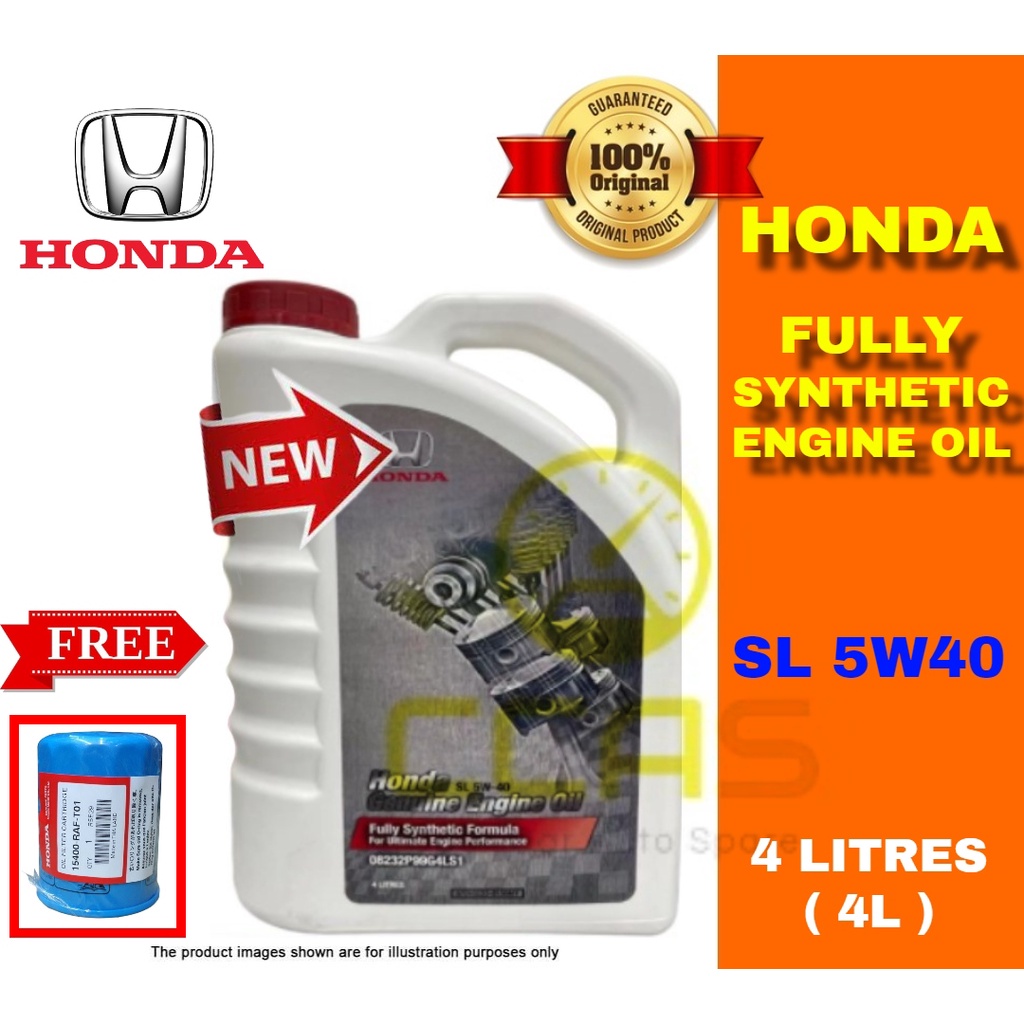Honda Engine Oil Fully Synthetic SL 5W40 5W40 4L FREE Honda Oil