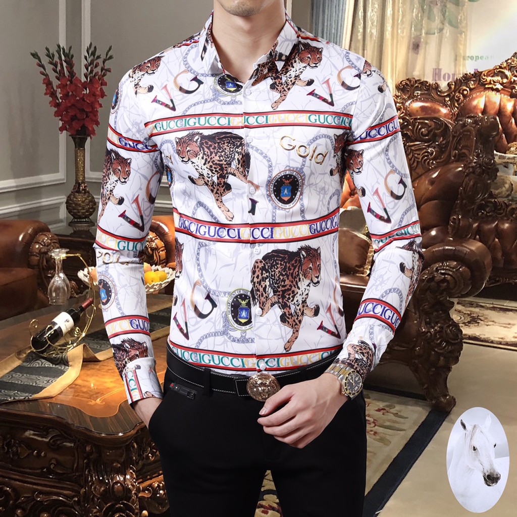 gucci men's long sleeve shirt