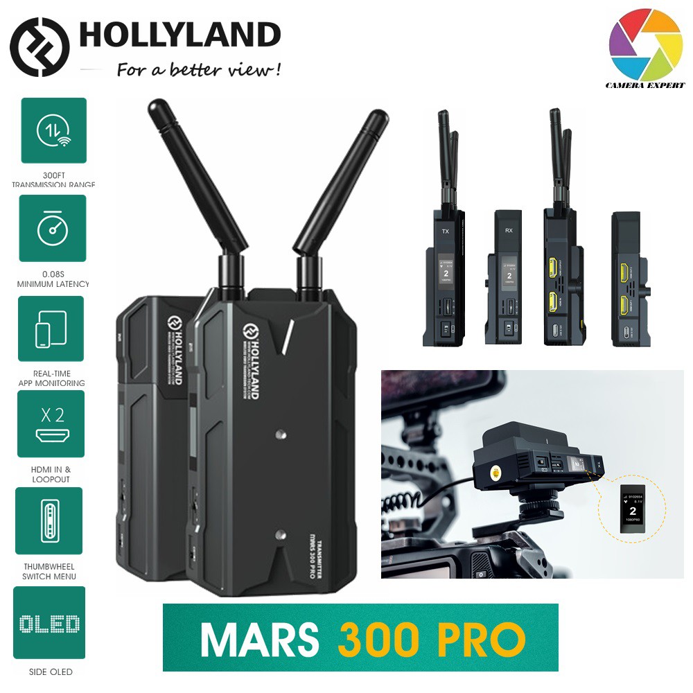 Hollyland Mars 300 PRO HDMI Wireless Video Transmitter/Receiver Set