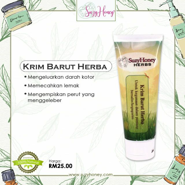  KRIM  BARUT HERBA SUZYHONEY UBAT KEMPIS  PERUT  PENAWAR 