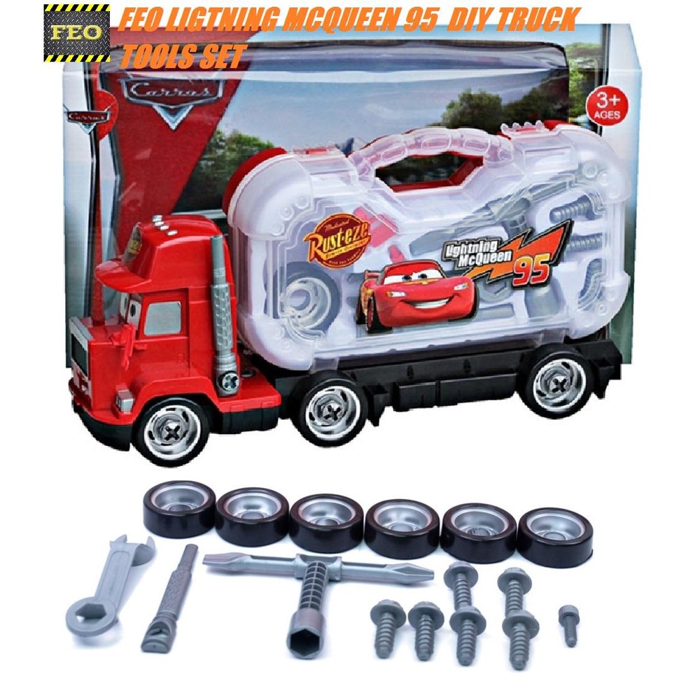 Feo playset toys cars mack truck with tool box tools kit lightning mcqueen  sell like hot cakes | Shopee Malaysia