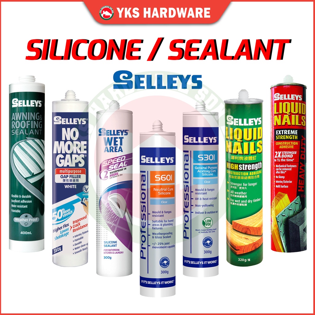 SELLEYS SILICONE SEALANT for Awning, Roofing, Timber, Tiles, Rubber