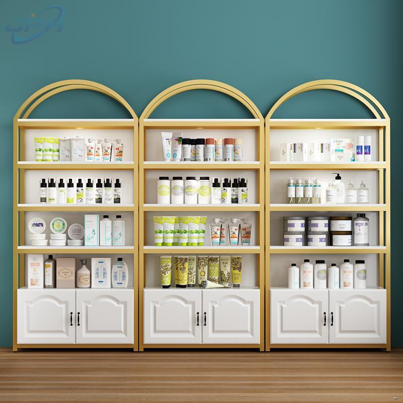 Shelf display rack, cosmetic multilayer store rack with back panel