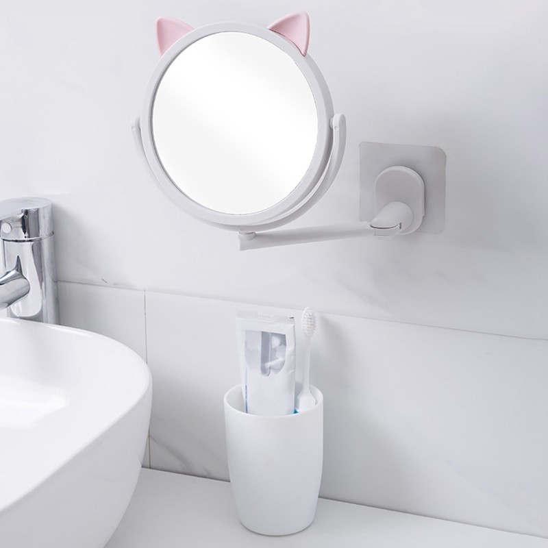 Nen Bathroom Mirrors Self Adhesive Vanity Shaving Mirror Folding Adjustable Mirrors Shopee Malaysia