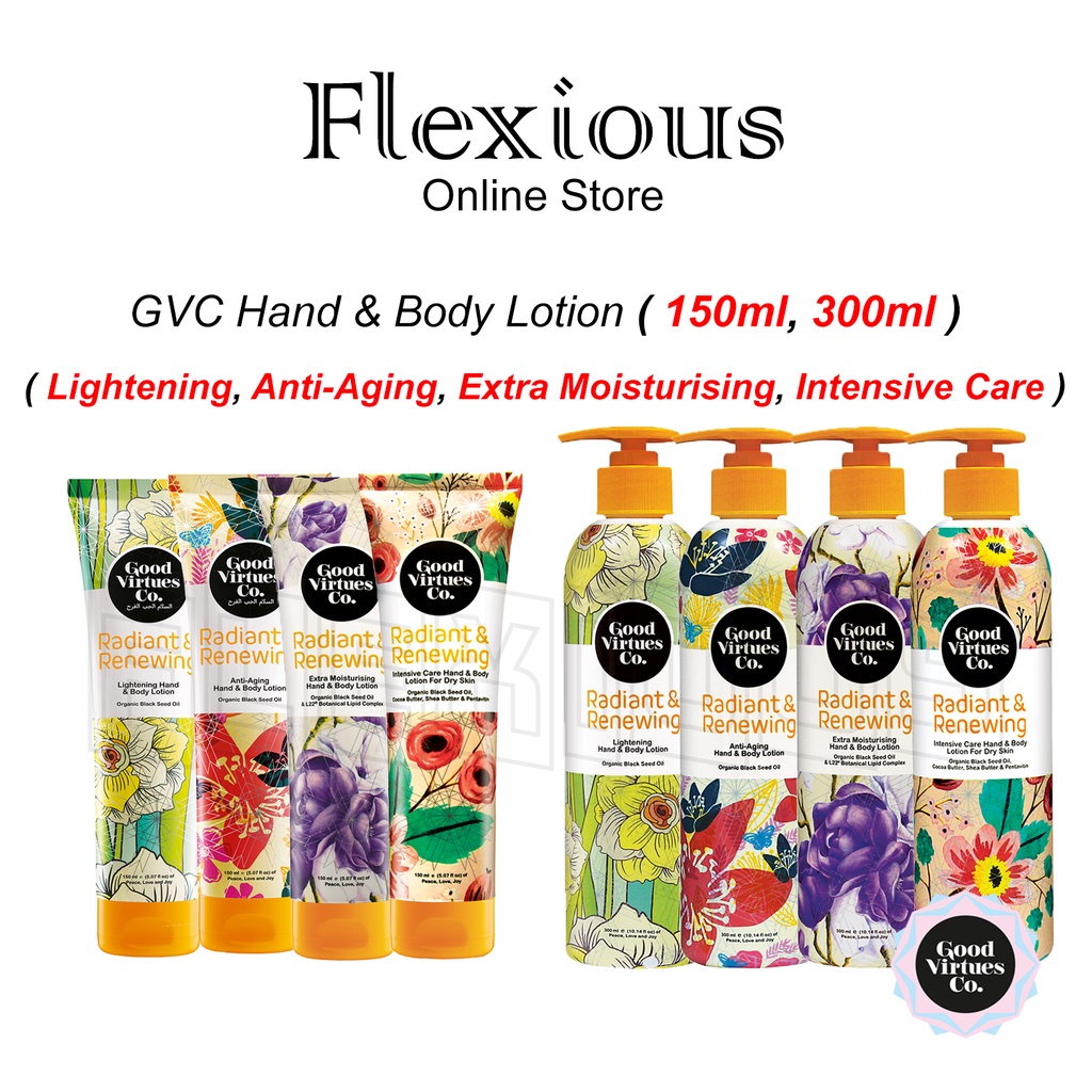 *GVC* Good Virtues Co. Hand and Body Lotion 150ml, 300ml ( Lightening