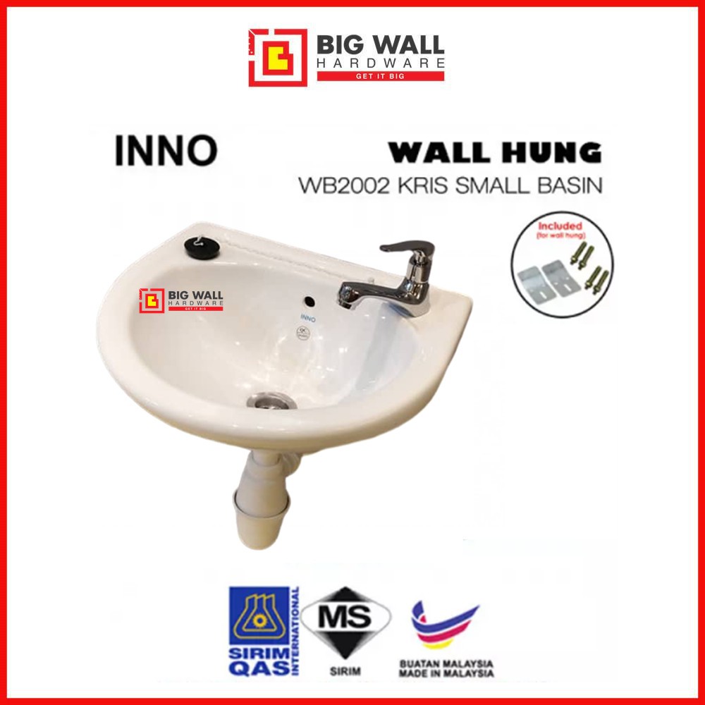 Inno Wb 2002 Wall Hung Ceramic Basin 1826 Aluminium Bathroom Basin Cabinet With Mirror Shelf Big Wall Hardware Shopee Malaysia