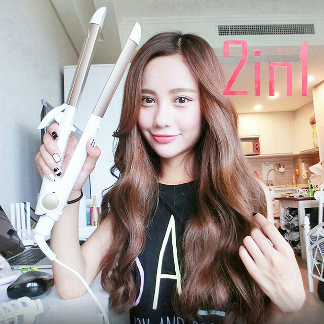 2 In 1 Hair Curler Straightener Ceramic Professional Hair